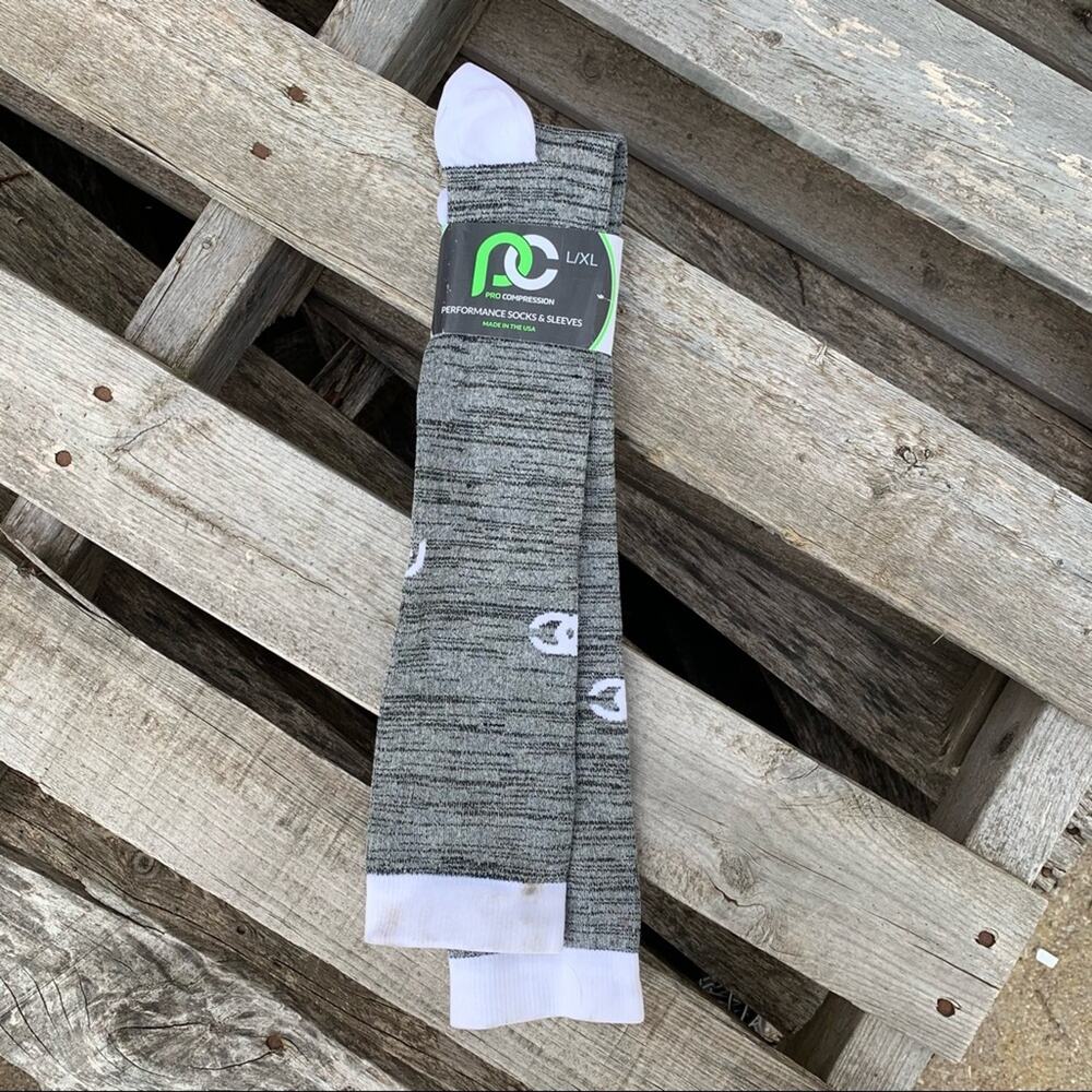 Pro Compression Over The Calf gray tall socks